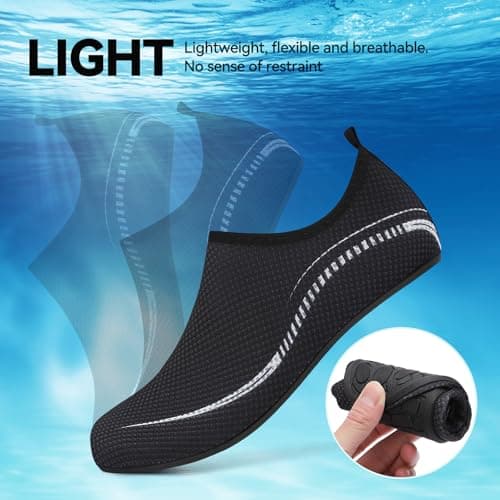 Water Shoes Beach Shoes for Women Men Swim Swimming Sea-996BK 5UK /38EU — view 3
