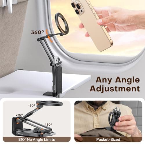 OMOTON TP02 360° Rotating for MagSafe Tripod, for Vlog, Gym, Travel, Black — view 5