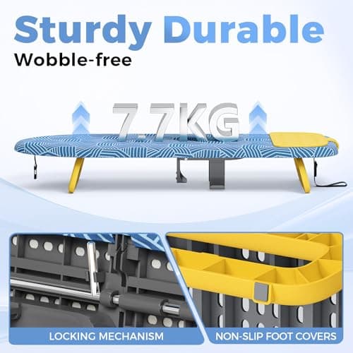 KINGRACK Small Tabletop Ironing Board with Iron Holder,30×81cm,Blue — view 6