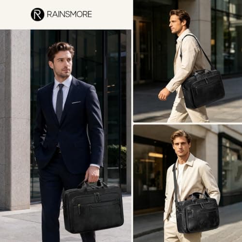 RAINSMORE Messenger Bags for Men 16 Inch Waterproof Laptop Bag — view 2