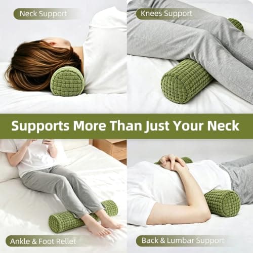 Viaptus Cervical Pillow for Neck Pain, Memory Foam Neck Roll Pillow – Green — view 4