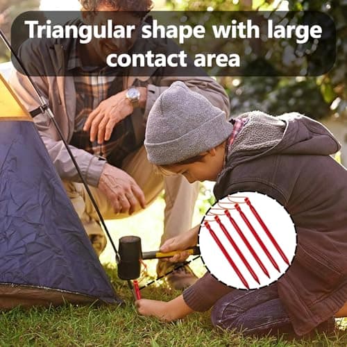 12 Pack Red Lightweight Aluminum Tent Pegs, Y Shaped Tent Pegs — view 5
