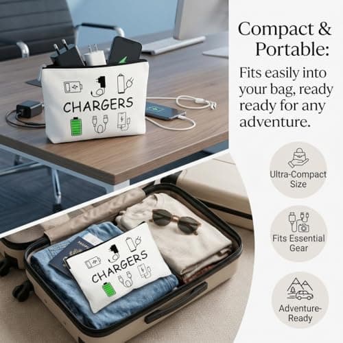 Autotide Travel Cable Organizer Bag, Charger Bag for Electronics Accessories, Portable Tech Pouch for Chargers, Cords, Power Bank, Compact Gadget Storage for Business Trip, Flight, Daily Use — view 6