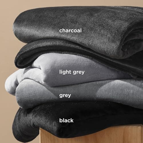 Bedsure Fleece Throw Blanket for Bed - Flannel Throw, Dark Grey, 220x240 cm — view 4