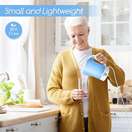Aigostar 0.6L Compact Travel Kettle Set with Cups & Spoons, 650W, Blue — view 4