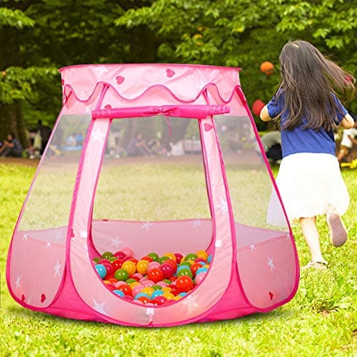 Tech Traders ® Princess Pop Up Playhouse, Play Tent, Play Tent Castle Foldable Popup Balls House for Baby Toddler Girls (Pink,47 * 35 Inch) — view 4