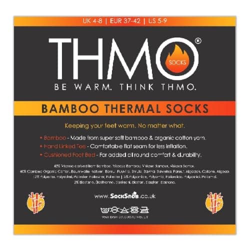3 Pairs Bamboo Thermal Socks for Winter | THMO | Mens & Ladies Sizes | Warm Thick Bamboo Socks (7-11, Black) — view 4