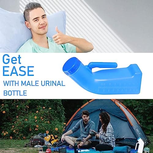 Urinal Bottle Portable Urinal Toilet Male Plastic Pee Bottle 1L Urine Bottles with Screw Lid Wee Potty for Travel Tent Camping Emergency — view 6