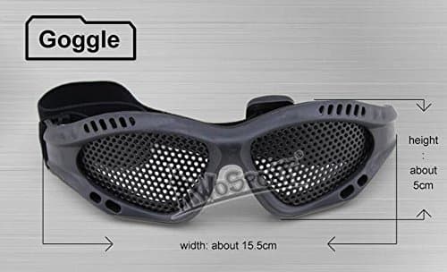 OAREA Tactical Ski Goggles sunglass Outdoor Protective With Metal Steel Mesh for CS War Game Airsoft Paintball Safety Eyewear — view 6