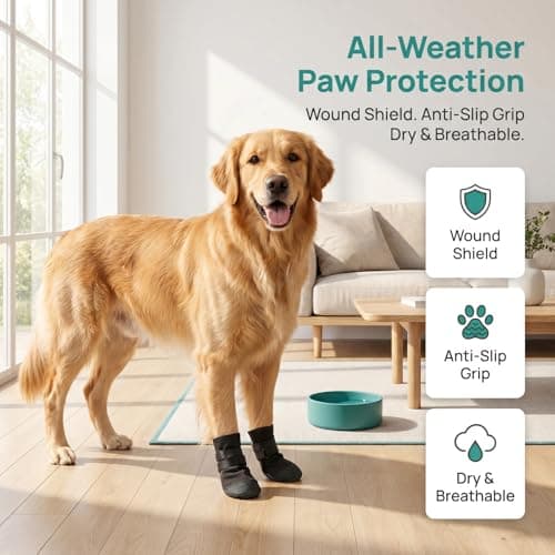 Dog Boots for Injured Paws Waterproof, Adjustable Dog Paw Protectors with Non-Slip Sole, Breathable Recovery Boots for Wound Care and Healing, Dog Shoes for Outdoor Walking（XL)） — view 2
