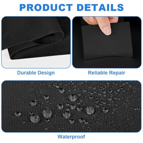 ANOMM Canvas Repair Patch, Self-Adhesive Fabric Patch (10 * 200cm, Black) — view 3