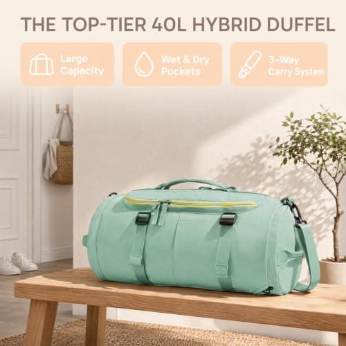 40L Waterproof Gym Duffle Bag, Duty Travel Duffel Holdall Backpack — view 2