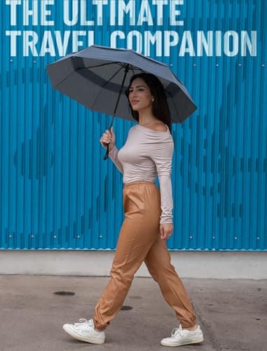 Repel Windproof Travel Umbrella - Compact & Withstands Winds up to 100MPH, Strongest Premium Auto Folding Umbrella for Rain and Sun - Durable, Light & Portable for Women & Men, Fits Backpack & Cars — view 6