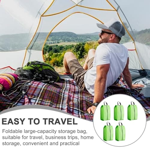 Travel Shoe Bags, 5PCS Shoe Bags for Travel, L Size Shoes Storage Bag, Unisex Shoe Pouch for Travel or Home Storage(Green) — view 4