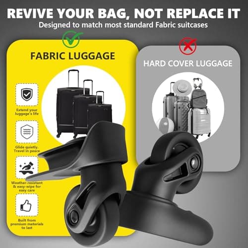 Tobeso-Nuoze 2 pcs Luggage Wheels Replacement Wheel for Luggage Suitcase Repair 360° Rotating Suitcase Replacement Wheels with 2 Mounting Holes L237 — view 6