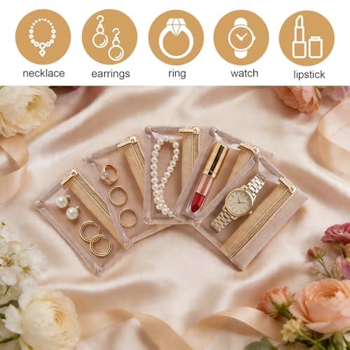 Travel Jewellery Organiser Earring Storage Pouch Small, Green, 5Pcs — view 4