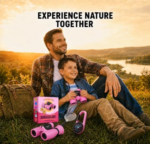Promora Binoculars for Kids, Set with Magnifying Glass & Compass - Outdoor Toys, Kid Binoculars for 3-12 Years Boys and Girls for Toddler, Gift for Kids — view 6