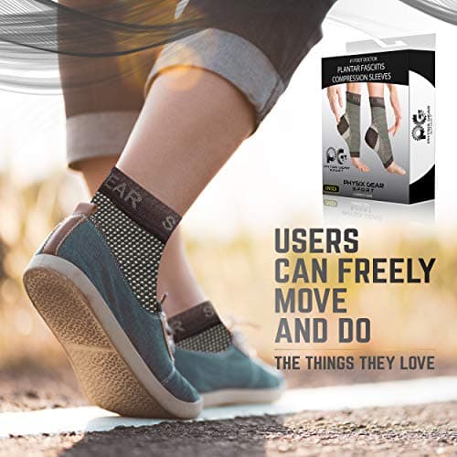 Physix Gear Sport Fascitis Plant Socks, Best Compression Stockings for Men and Women to Relieve Foot Pain Compression Socks Improve Circulation, 1 Pair, L/XL, — view 6