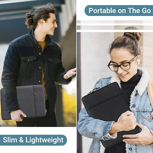 ZYB 15.6 Inch Laptop Notebook Sleeve Protective Case with Accessory Bag,Shockproof Waterproof Laptop Case 15.6 Inch for 15'' Lenovo ThinkPad IdeaPad Acer ASUS HP Dell Chromebook Mac Pro 16,Dark Grey — view 6