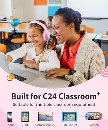 Rockpapa C24 Kids Headphones Wired with Microphone for School 3.5mm Jack — view 6