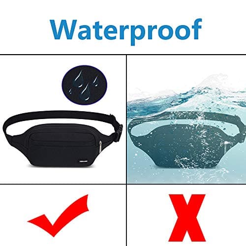 Yooluan Waterproof Bum Bag Waist Fanny Packs 4 Zip Pockets Travel Hiking Outdoor Sport Running Belt Holiday Hiking Doggy Bag Money Hip Pouch — view 6