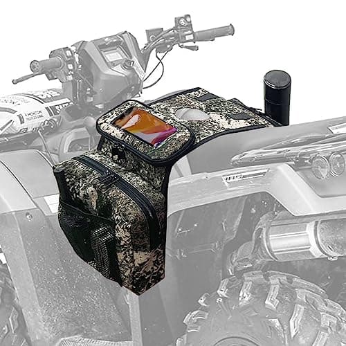 MYDAYS ATV Saddle Bag,Cargo Tank Phone Bag Storage Luggage for ATV UTV Snowmobile Motorcycle (Camo)