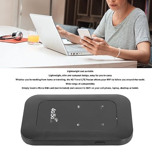 Cuifati 4G LTE Mobile WiFi Hotspot, Portable WiFi Router with SIM Card Slot, 4G Travel LTE Router Support 10 Devices Connection, Mini Mobile Hotspot for Travel Vacation Gathering — view 2