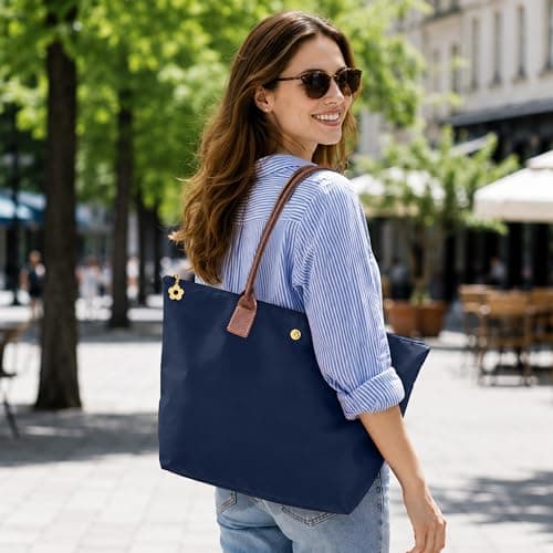 ZhengYue Nylon Tote Bags for Women with Zip Large Foldable Womens Handbags — view 3
