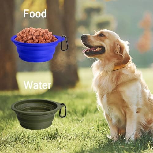 PetBonus 2-Pack Collapsible Dog Bowls, Portable Travel Dog Water Food Bowls — view 4