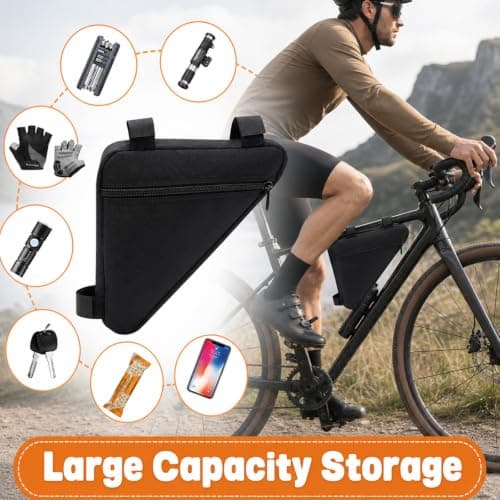 IAndhy Bike Bag, 2 pcs Bike Frame Bag, Bicycle Bag for Mountain Biking and Commuting, Water-Resistant Frame Bag Set for Cyclists, Bike Bags for Frame Storage Solution — view 4