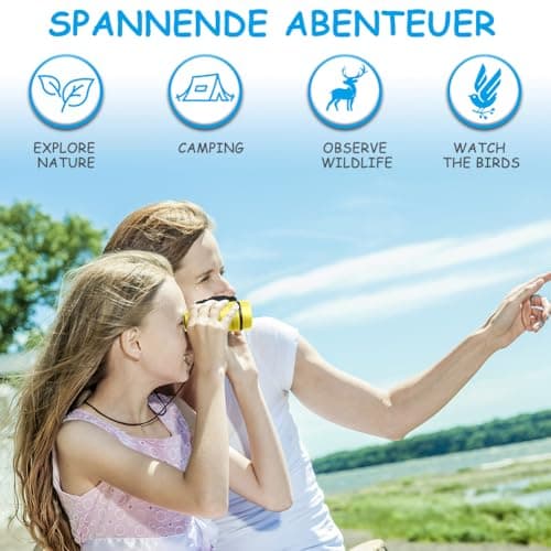OSDUE Kids Telescope Outdoor Toys, 4x30 High Resolution Binoculars for Kids' Educational Learning & Sports, Yellow — view 4