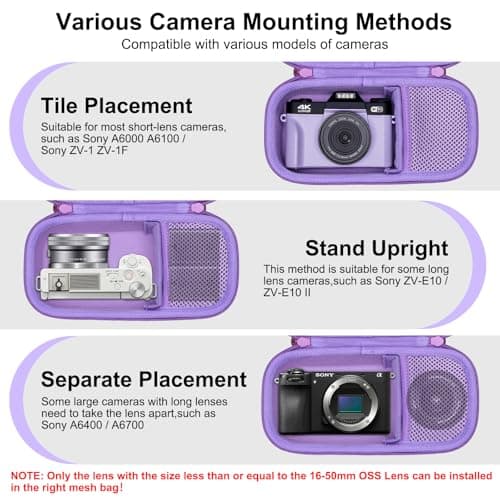 XANAD Hard Camera Case for Mirrorless Digital Camera and Lens Purple — view 2