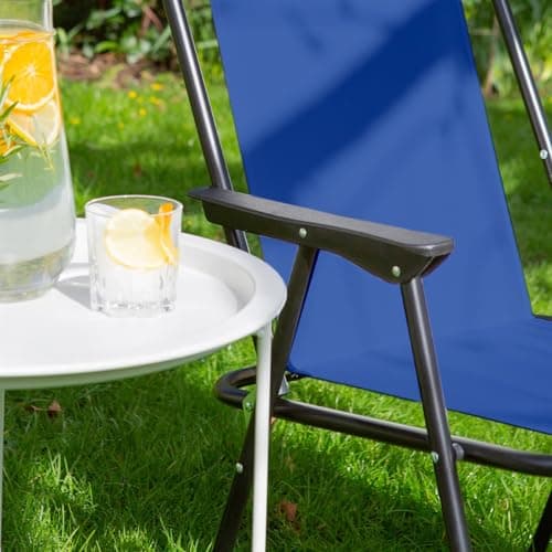 Harbour Housewares Folding Beach Chairs - Navy - Pack of 2 - Metal Outdoor Patio Seat Lightweight Portable Deck Chair for Picnic, Garden, Camping, Fishing — view 6