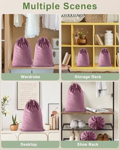 Julai Travel Shoe Bags, Velvet Drawstring Shoe Bags — view 6