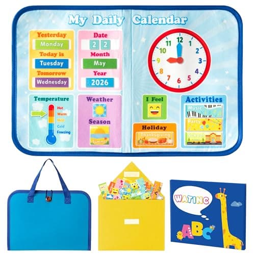WATINC Travel Felt Board Story Set - 70PCS Portable Felt Board Educational
