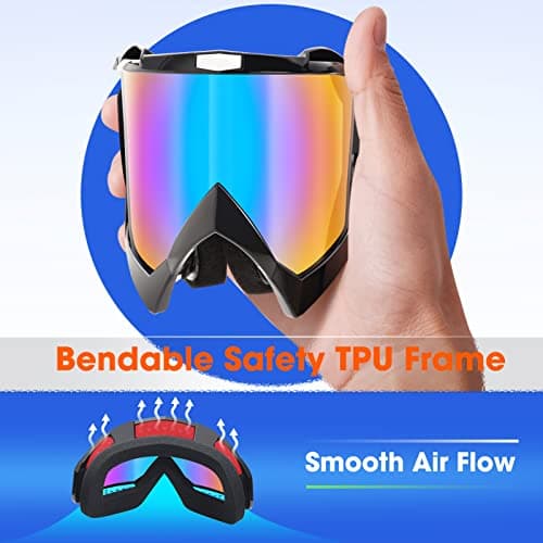 EasYoung Adult Snow Ski Goggles, Snowboard Goggles for Youth, Teens, Men & Women, Wide View Snowmobile Goggles — view 6