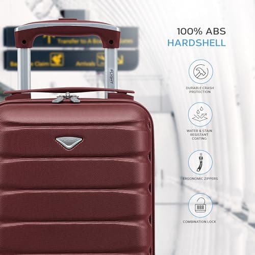 Flight Knight 40x20x25 Ryanair Underseat Cabin Bag, Lightweight Suitcase, Small Durable 4-Wheel Cabin Case, Maximum Carry-On Size, ABS Hard Shell, 10kg Hand Luggage Bag- 40 x 20 x 25 — view 4