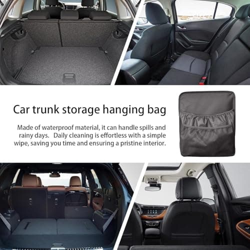 Car Seat Back Organizer | Tissue Box Back Seat Car Organizer Attachment,Car Storage Organizers Waterproof Travel Tidy Pouch Pocket, Holds Phones, Sunglasses, Phones — view 4