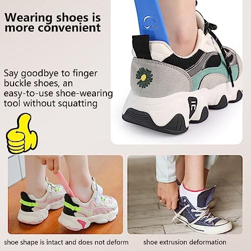 Pack of 5 Mini Shoehorn Plastic Shoe Horn Small Short 3.7 x 15 cm Shoe Horn Small for Men Women Children Five Colours — view 3