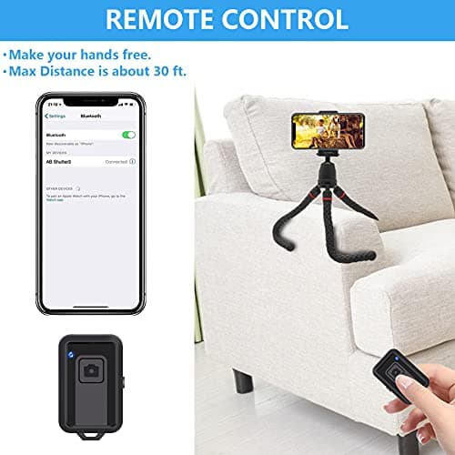 LINKCOOL Phone Tripod​ – Portable 360° tripod with Bluetooth remote, fits phones, iPads & cameras. Perfect for travel & vlogging-Black — view 2