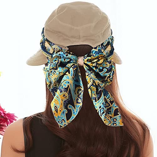 KXF Women 2 in 1 Foldable Sun Hat with Neck Flap Breathable Quick Dry 360°Protection Outdoor Sports Visor Large Brim UV Sun Protection UPF 50+ Beach Fishing Hat — view 2