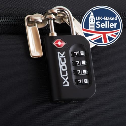 iXLOCK Suitcase Locks, TSA Approved Luggage Padlocks, Black, 2 Pack — view 3