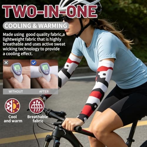 1 Pair Camouflage UV Cooling Arm Sleeves, Compression & Seamless, UPF 50+ — view 4