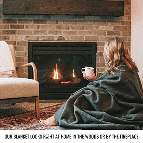 Arcturus Military Wool Blanket - 4.5 lbs, Warm, Heavy, Washable, Large 64" x 88" - Great for Camping, Outdoors, Survival & Emergency Kits (Olive Green) — view 4