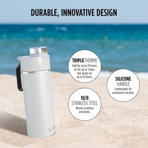 Ninja Thirsti Water Bottle and Flask 700 ML with Leak-Proof Lid, White — view 3