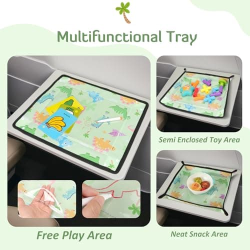 Airplane Tray Table Cover, Kids Travel Tray Table Cover for Car, Green — view 2