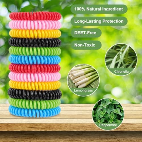 AOOWU Mosquito Repellent Bracelet 12 Pack, Mosquito Repellent Patches 72 Patch, All-Natural Deet-Free, Stretchy Waterproof Anti-Mosquito Wristbands, Insect Repellent Bracelet for Adults & Kids — view 3