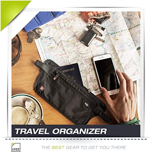 Lewis N. Clark RFID Blocking Money Belt Travel Pouch Waist Stash + Credit Card, Id, Passport Holder for Women & Men, Rust, One Size, RFID Money Belt Travel Pouch Waist Stash + Credit Card, Id, — view 4