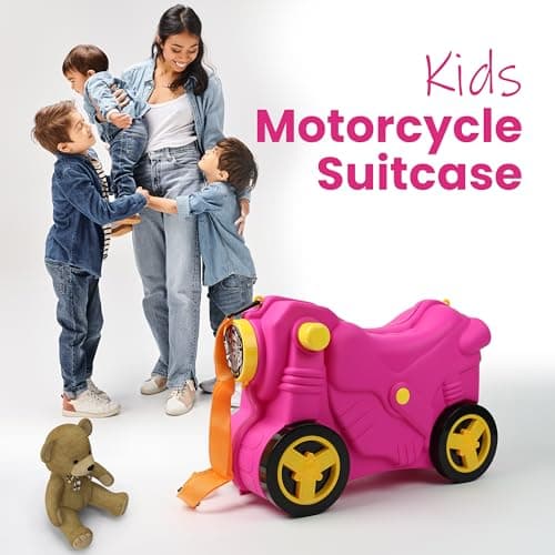DIVCHI Kids Ride On Suitcase and Children's Hand Luggage | Cabin Trolley with Wheels, Perfect Toy Gift for Toddler Boys & Girls (Pink) — view 2