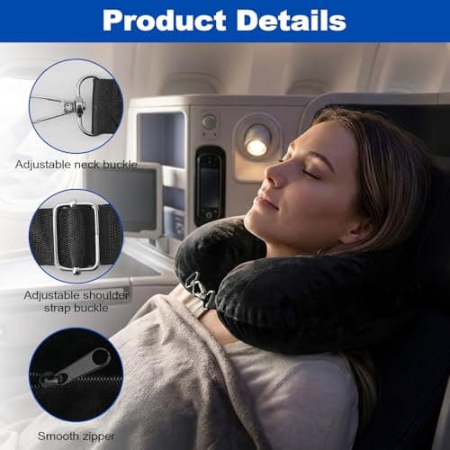 Stuffable Neck Pillow for Travel, Travel Pillow with Ear Plug and Eye Mask — view 3